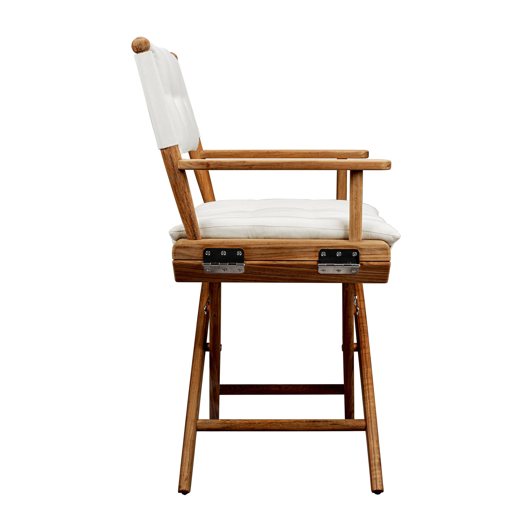 Directors Chair With Creme Cushions - Oiled Finish - 61043