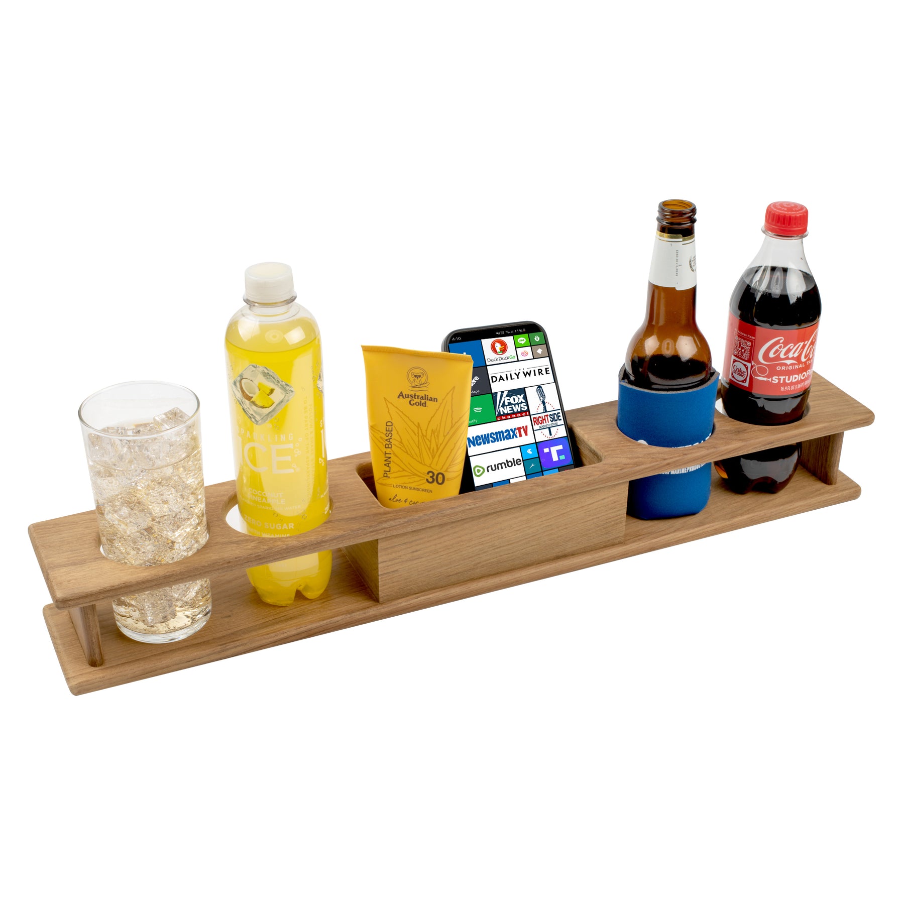 Four Glass Holder With Storage Tray - 60218