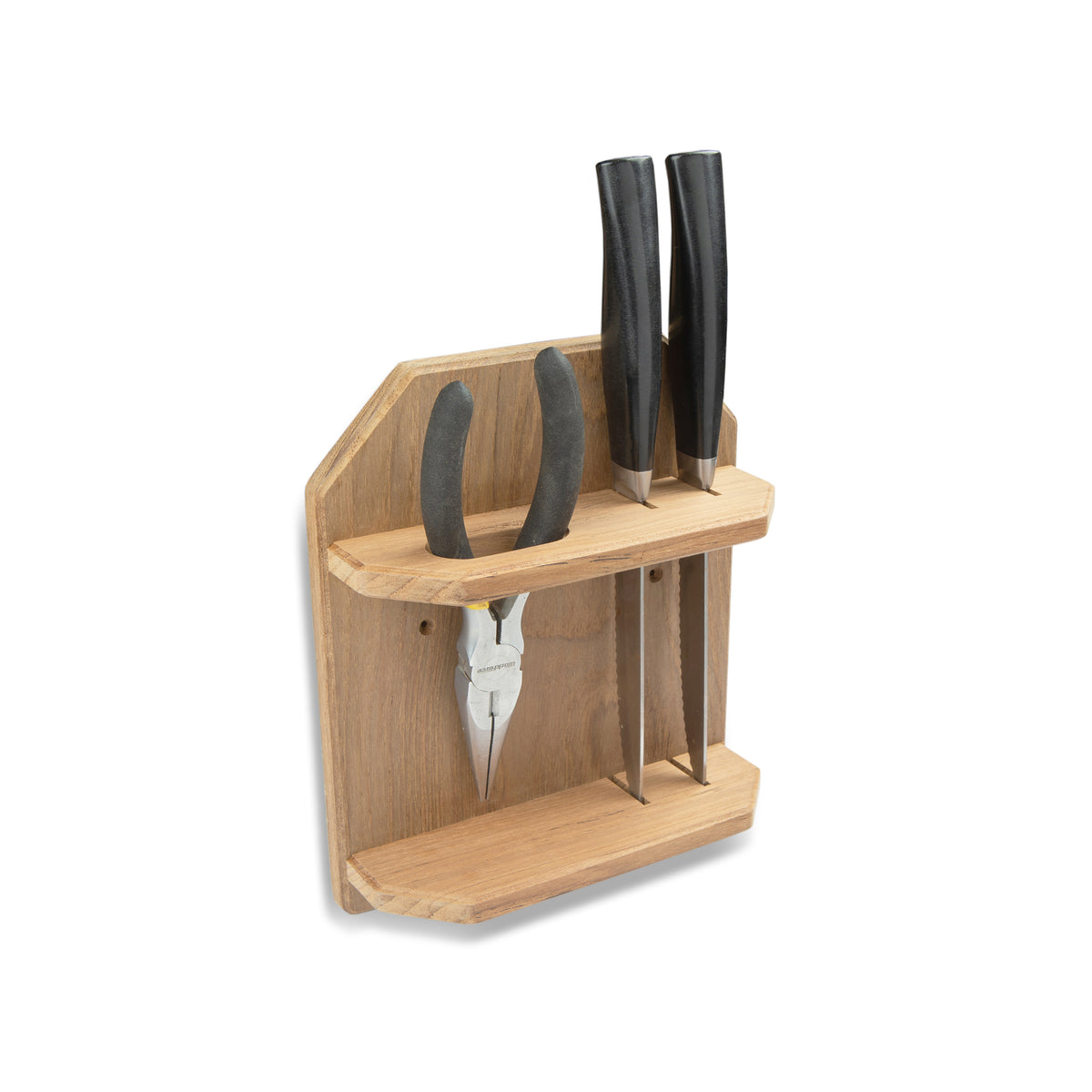 Teak Knife & Pliers Holder - 60608