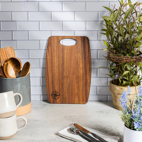 Chef's Collection Teak Bread Board - Compass - 8" x 14" - 60761COMC