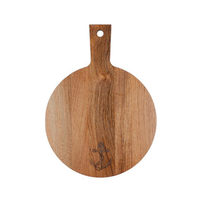 Chef's Collection Teak Round Serving Board - Anchor - 12" Diameter - 60762ANCC