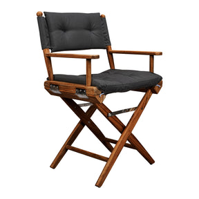 Directors Chair With Black Cushions - Oiled Finish - 61041
