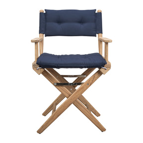 Directors Chair With Navy Cushions - Sanded Finish - 61046