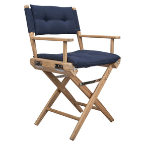Directors Chair With Navy Cushions - Sanded Finish - 61046