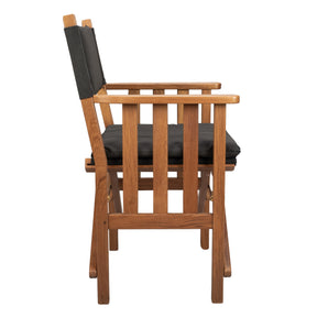 Directors Chair II With Black Cushions - Oiled Finish - 61051