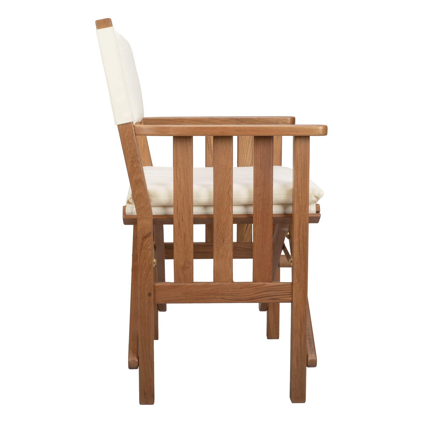 Directors Chair II With Ivory Cushions - Oiled Finish - 61053