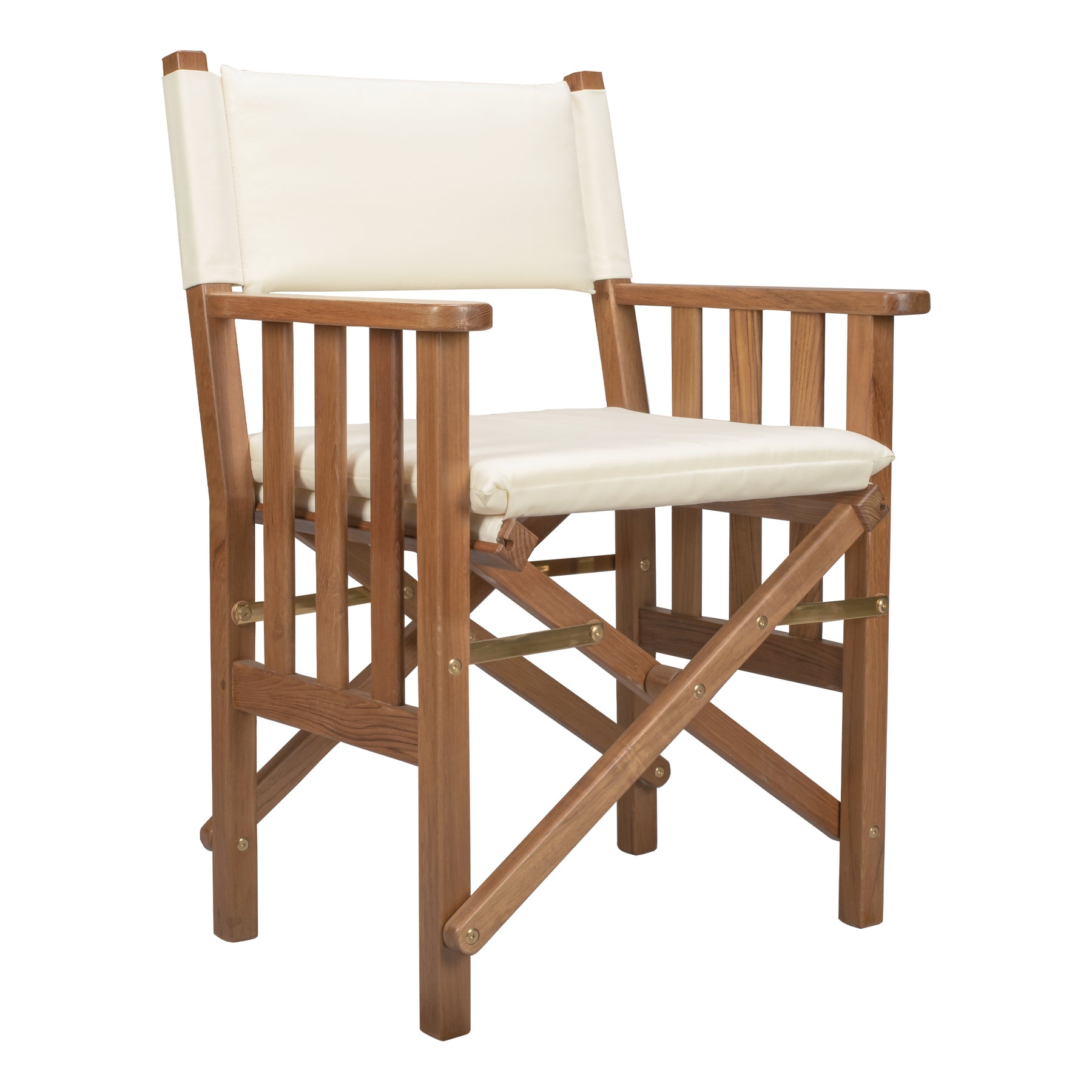 Directors Chair II With Ivory Cushions - Oiled Finish - 61053